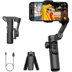 AOCHUAN Gimbal stabilizators viedtālrunim, iPhone Gimbal ar fokusa riteni, sejas/objekta izsekošanas Gimbal iPhone 15 14 Pro Max/Android, salokāms 3 asu Gimbal video ierakstīšanai - Smart XE