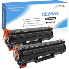 LAIPENG suderinama 85A CE285A tonerio kasetė iki 1600 puslapių, skirta spausdintuvui HP Laserjet Pro P1102 P1102W M1132 M1132MFP M1212 M1212NF M1214 M1214NFH M1217 M1217NFW (juoda x 2)