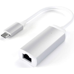 SATECHI Alumīnija C tipa gigabitu Ethernet adapteris - M2/ M1 MacBook Pro/Air, M2/ M1 iPad Pro/Air, M2 Mac Mini, iMac M1 (sudrabots)