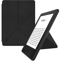 MyGadget Origami futrālis Amazon Kindle Paperwhite 7. paaudzes (līdz 2017. gadam - 6 collas) - Mākslīgā āda - Automātiska miega/modināšanas funkcija - Flip Case melnā krāsā
