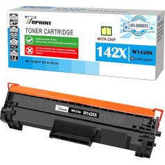 Savietojams tonera kasetne 142X W1420X (W1420A, 142A) melna, 2000 lappušu augstas ražības, Laserjet printeriem M110 M110W M139 M140 M140W, nedarbojas ar H P+ printeri (ar E modeli)