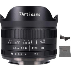 7artisans 7.5mm F2.8 II Fisheye-Objektiv APS-C 190 ° Ultra Wide Winkel Manuelle Feste Linse, saderīgs ar Olympus M4/3 Micro 4/3 Mount kamerām