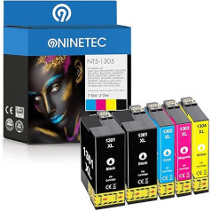 NINETEC NT5-1305 5 kasetņu komplekts, kas saderīgs ar Epson T1301 T1302 T1302 T1303 T1304 | Epson Stylus Office B 42 525 630 BX 525 WD BX 535 WD BX 935 FWD BX SX 535 WD SX 620 FW FW WF-3500 Series