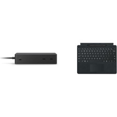 Microsoft Surface Dock 2 & Surface Pro 8/9 / X Signature Keyboard Black in Bundle with Slim Pen 2 Black