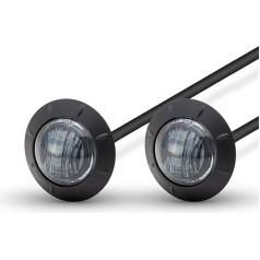 Motociklu LED braukšanas gaisma/indikators - 2 collas 50 mm - dūmu objektīvs