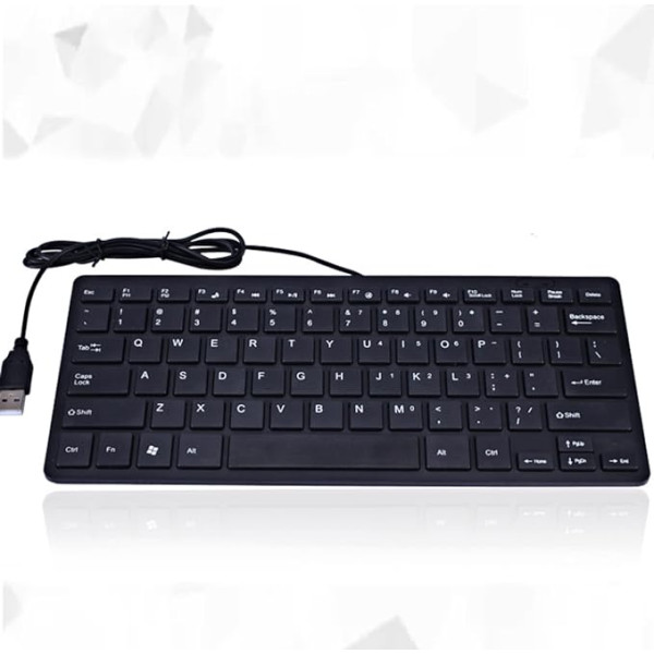 Vadu USB mini tastatūra, universāla, ļoti plāna 78 taustiņu tastatūra, pārnēsājama multimediju mini tastatūra galddatoram, klēpjdatoram, portatīvajam datoram (melna)