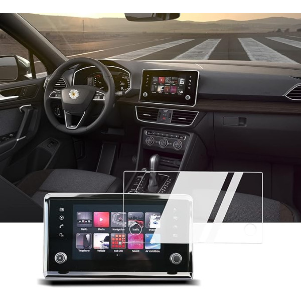 BIXUAN 8 collu aizsargplēve Seat Tarraco 2019-2022+ System Plus Navigation Screen Protector Caurspīdīga 9H rūdīta stikla aizsargplēve GPS Navigation Film