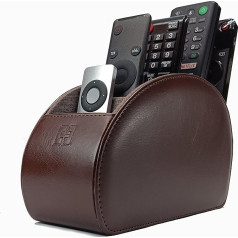 Fernbedienungshalterung brauner Aufbewahrungsbehälter Schreibtisch Organizer 5 Fächer für TV, DVD, Blu-Ray Fernbedienungen - CEG10 Braun von Connected Essentials