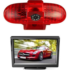 Misayaee Auto trešā jumta bremžu gaismas kamera Bremžu gaismas atpakaļgaitas kamera Renault Trafic, Opel Combo, Vauxhall Vivaro + 4,3 collu DVD monitora TFT ekrāns Kravas automašīnas LCD displejs