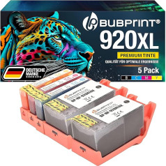 Bubprint 5 printeru kasetnes saderīgas ar HP 920 XL 920XL priekš OfficeJet 6000 6500 6500 6500A Plus 7000 Special Edition 7500A Wireless Black Cyan Magenta Yellow Multipack