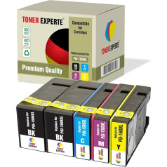 TONER EXPERTE 5 XL PGI-1500XL spausdintuvo kasetės, suderinamos su MAXIFY MB2050 MB2150 MB2350 MB2750 MB2755 MB2155 (2 juodos, žydros, purpurinės, geltonos spalvos)