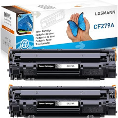 LOSMANN 2 x rezerves tonera kārtridži, kas saderīgi ar HP CF279A CF279 CF-279 A 279A 79A, priekš HP LaserJet Pro M12, M12a, M12 Series, M12w, MFP M26a, MFP M26nw, MFP M26 Series (1000 Pages Black Black)