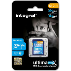 Integrēta 512GB UHS-II SD karte v60 ar ātrumu līdz 300MB/s un 150MB/s ātrgaitas SDXC profesionālā ātrgaitas ātrgaitas karte