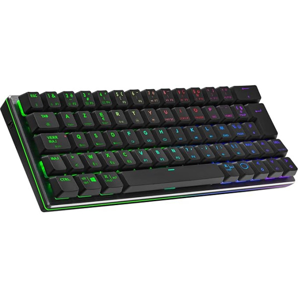 Cooler Master SK622 spēļu tastatūra, 60% konfigurācija, zema profila mehāniskie slēdži, RGB apgaismojums, Bluetooth un vadu savienojums, saderīga ar Apple/PC/ viedtālruni - FR izkārtojums