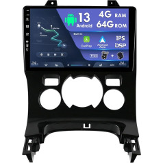 9 collu Android auto radio ar 2 DIN radio stereo Peugeot 3008 (2013-2015) ar GPS navigāciju, bezmaksas kameru un mikrofonu Bluetooth Carplay DSP RDS FM WiFi SWC DAB+ | 4G+64G |