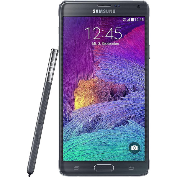 Samsung Galaxy Note 4 viedtālrunis (5,7 Zoll (14,5 cm) skārienjūtīgais displejs, 32 GB atmiņas, Android 4.4), melns