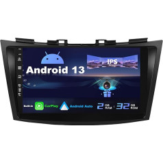 SXAUTO Android 13 IPS Auto Radio piemērots Suzuki Swift/Ertiga (2011-2017) - Iebūvēts Carplay/Android Car - Bez atpakaļgaitas kameras - 2G + 32G - Vadāms no stūres DAB Fast Boot WiFi - 2 DIN 9