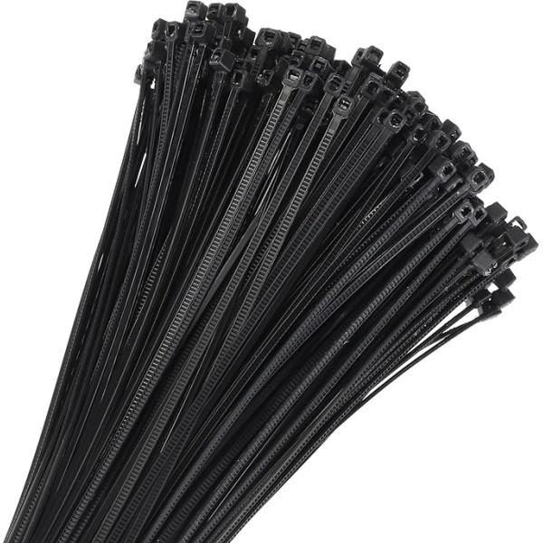 sourcing map Kabelbinder aus Nylon, selbstsichernd, lang, 4 mm, für Kabelmanagement, schwarz, 30,5 cm, 10 kg, 250 Stück