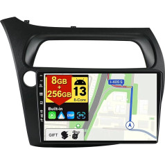 BXLIYER - [8G+256G, 8-core] - Android 12 IPS autoradio Honda Civic (2006-2012) - Bezvadu CarPlay/Android Car/DSP - LED kamera un mikrofons - 9 collu 2 DIN - DAB stūres vadības stūres rats Fast Boot 360