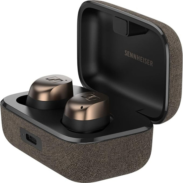 Sennheiser Momentum True Wireless 4 viedās austiņas Bluetooth 5.4, kristāldzidra skaņa, ergonomisks dizains, 30 stundu akumulatora darbības laiks, adaptīvais ANC - melns varš