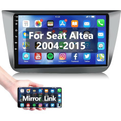 Podofo Android auto radio GPS priekš Seat Altea 2004-2015 (kreisā piedziņa), 9 collu skārienjūtīgais ekrāns Navigācija WiFi Bluetooth brīvroku komplekts FM RDS Radio USB Mirror Link Auto Stereo atskaņotājs Seat Altea