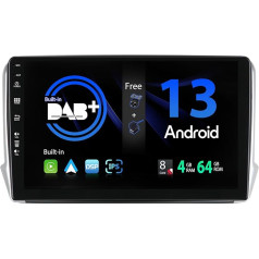 SXAUTO [Iebūvēts DAB] Android 12 autoradio Peugeot 208/2008 (2012-2018) - Iebūvēts Carplay/Android Car/DSP - Kamera + MIC - 4G + 64G - AHD 360-CAM stūres rata vadība Fast Boot - 2 DIN IPS 10.1