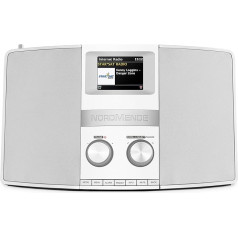 Nordmende Transita 400 - Internetradio (DAB+, UKW, Stereo-Radio, W-LAN, Spotify Connect, Bluetooth-Audiostreaming, NFC, Farbdisplay, Wecker, Kopfhöreranschluss, 2 x 10 Watt, AUX-In) weiß