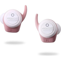 Boompods Boombuds Boombuds True Wireless Bluetooth austiņas, bezvadu austiņas, TWS In-Ear austiņas ar mikrofonu, IPX4 aizsardzība, 5 stundu atskaņošanas laiks, baltas/rozā krāsas