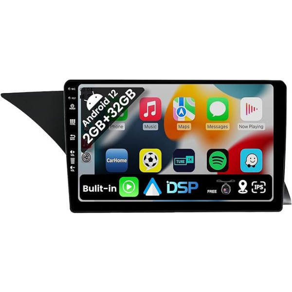 BXLIYER Android 12 IPS Auto Radio piemērots Toyota Yaris GRMN (2011-2018) - Iebūvēts CarPlay Android Car - Bezmaksas kamera - 2G + 32G - 9 collu 2 DIN - DSP DAB stūres vadības stūres WiFi Fast Boot 4G BT