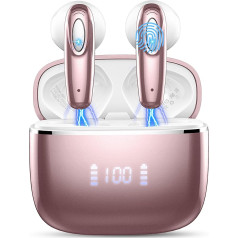 Bluetooth Headphones, 2024 Headphones Wireless Bluetooth 5.3 In-Ear Headphones, 40 Hours Wireless Headphones with 4 ENC Mic, Noise Cancelling Earbuds Deep Bass, USB-C, IP7 Waterproof Earphones, LED