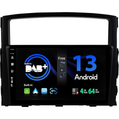 SXAUTO [Iebūvēts DAB] Android 13 Autoradio für Mitsubishi Pajero 4 V80 V90 (2006-2014) - Eingebaut Carplay/Android Auto - Kamera + MIC - 4G+64G - 360-CAM Lenkradsteuerung Fast-Boot - 2 Din IPS 9 Zoll