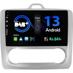 SXAUTO Android 13 - [Iebūvēts DAB] - IPS auto radio Ford Focus (2004-2011) - Iebūvēts Carplay/Android Car - LED kamera + mikrofons - 4G + 64G - 360-CAM stūres kontrole Fast Boot WiFi - 2 DIN 9