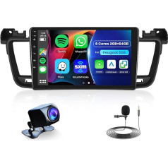 Hodozzy 8 Core 2G+64G Android Autoradio für Peugeot 508 2012-2016 9 Zoll IPS Touchscreen mit DSP GPS Navi, Wireless Carplay Android Auto, Radio 2 Din WiFi Bluetooth FM RDS Radio Rückfahrkamera