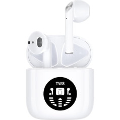 JAP Sounds AP80 Bluetooth austiņas - Bezvadu austiņas baltā krāsā - Bezvadu austiņas - 24 stundu atskaņošanas laiks - LED displejs - Austiņas Apple/iPhone/Android/Samsung ierīcēm