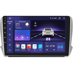 10 collu Android 12 Stereo auto radio Bezvadu CarPlay Android automašīnai Peugeot 208 2008 2014-2018 FM RDS Radio GPS WiFi & 4G LTE navigācija Bluetooth 8-core 4G + 32G Weather Display