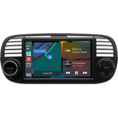 AASINUOZTEC Fiat 500 auto radio 2007-2015 Stereo, 7 collu IPS skārienjūtīgais ekrāns GPS navigācijas galvenais bloks BT 5.0 audio uztvērējs Wireless Carplay Android Car, Android 12 Octa Core 4+64+64 (iebūvēts SD)