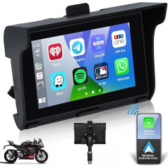 Motociklu CarPlay Android auto, 5 collu motora ekrāns, auto radio, navigācija ar IP65 ūdensnecaurlaidīgu TF USB Bluetooth pārnēsājamo motociklu auto atskaņošanas displejs audio auto radio