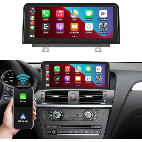 Ninetom 10,25 Zoll Autoradio-Touchscreen für 2013-2016 BMW X3/X4 Serie F25 F26 mit NBT-System, unterstützt Apple CarPlay/Android Auto/Mirrorlink/Navigation, Upgrade der Auto-Stereoanlage