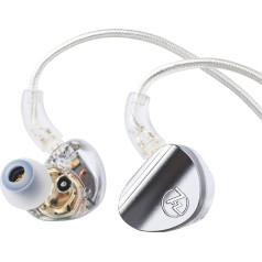 LINSOUL 7HZ SONUS 7HZ 1DD+1BA Dual Driver In Ear Monitor, HiFi In-Ear austiņas IEM, ar noņemamu augstas klases sudrabotu OCC kabeli, alumīnija aizmugurējais apvalks audiofilam, spēļu austiņas (pelēkas, 3,5 mm)