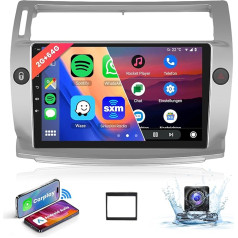 【8 Kern 2+64G】 Hodozzy Carplay Autoradio für Citroën C4 2004-2009/C-QUATRE 2008-2011 Android Autoradio mit Navi,9 Zoll Touchscreen mit Android Auto/WiFi/GPS/RDS/FM/Bluetooth/USB/DSP