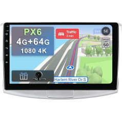 YUNTX [PX6-4G+64G] Android 12 auto radio VW Passat B6/B7 Magotan/CC (2010-2015) 10.1 collu IPS 2.5D skārienjūtīgais ekrāns bez kameras DAB/GPS/HDMI/4K/Stūres rata vadība/CarPlay/WiFi/Bluetooth 5.0