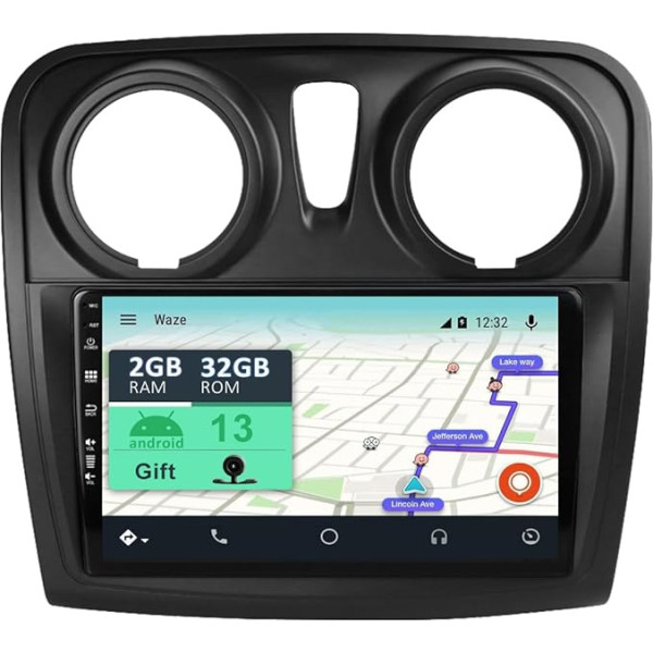 YUNTX [2GB + 32GB] Android 12 auto radio ar satelītnavigāciju Dacia/Sandero (2014-2017) 9 collu skārienjūtīgais ekrāns bez kameras DAB/GPS/Stūres rata vadība/MirrorLink/Bluetooth 5.0/WiFi/USB/4G/CarPlay