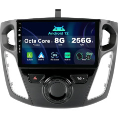 SXAUTO ¦ 8G + 256G ¦ Android 12 IPS auto radio Ford Focus (2012-2017) - Iebūvēts Carplay/Android Car/DSP - LED kamera + MIC - DAB stūres vadības stūres vadība Fast Boot 360-CAM WiFi AHD - 2 DIN 9 collas