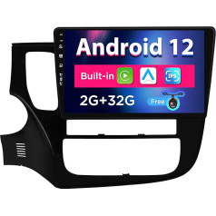 SXAUTO Android 12 IPS autoradio Mitsubishi Outlander (2012-2018) - Iebūvēts CarPlay / Android Car - Bez atpakaļgaitas kameras - 2G + 32G - Vadāms no stūres DAB Fast Boot WiFi - 2 DIN 10,1 collu