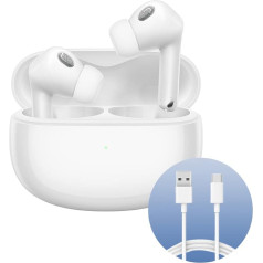 Xiaomi Buds 3T ProGloss White + USB-C kabelis 1m White, bezvadu austiņas ar iebūvētu USB-C kabeli, 1m, Bluetooth 5.2 savienojums, trokšņu slāpēšanas funkcija