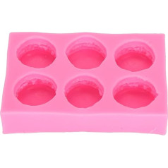 QANYEGN 3D Silicone Macaron Moulds, Pink Candle Mould, Versatile Baking Tool with 6 Grids for Baking Bread, Cake, Cupcake