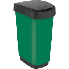 Rotho Twist atkritumu tvertne 25 L ar vāku, plastmasas (PP), nesatur BPA, zaļa, 25 L (33,3 x 25,2 x 47,6 cm)