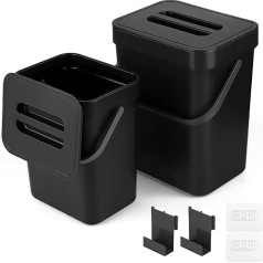 Подвесной контейнер для органических отходов lalago Kitchen Compost Bin (5 л + 3 л), подвесной контейнер для хранения отходов с крышкой для кухни, ванной 