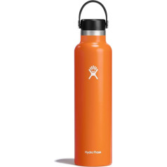 HYDRO FLASK - Ūdens pudele 709 ml (24oz) - Izolēta nerūsējošā tērauda ūdens pudele - Sporta pudele ar necaurlaidīgu elastīgu vāciņu un siksniņu - Termiski droša trauku mazgājamā mašīnā - Mazs atvērums - Mesa