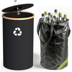 Pakusane Recycling Container Deposit Bottles Storage [with Removable Bag] Collection Container Empty & Waste Glass Storage for Deposit Bottles, 100 L Large Capacity